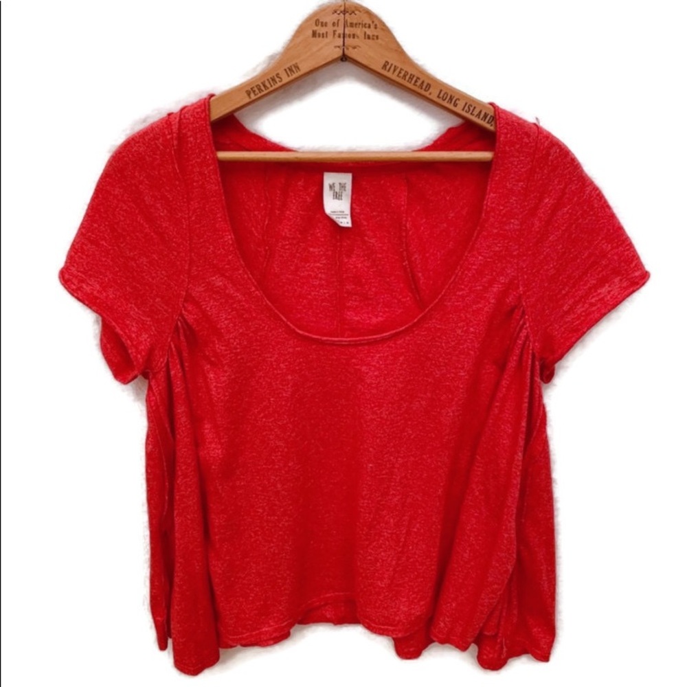 3/$25 We the free red scoop neck top